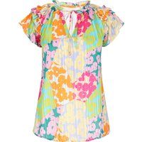 Farbenfrohe Chiffon-Bluse mit abstraktem Print