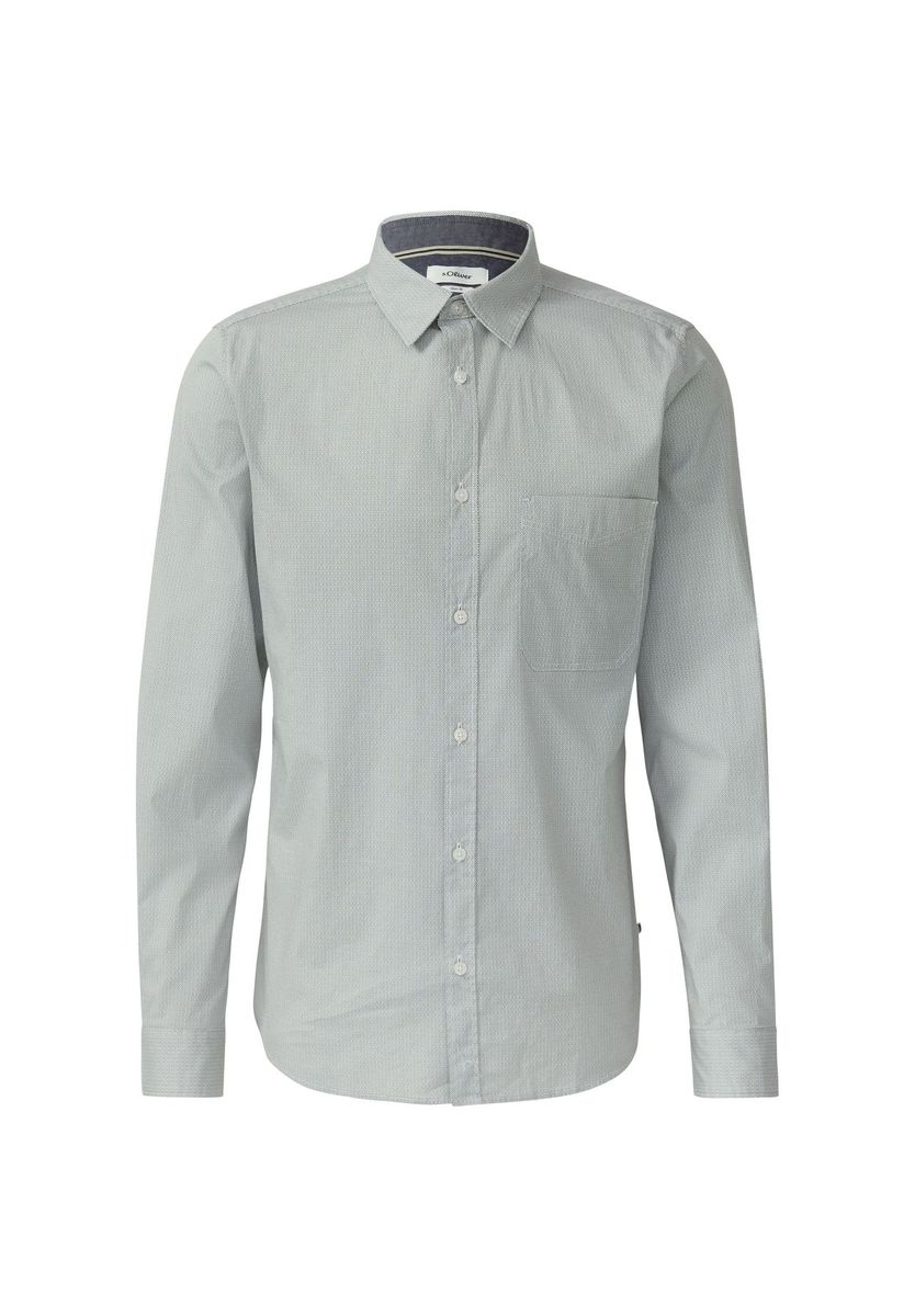 Schmal geschnittenes Langarm Freizeit Hemd