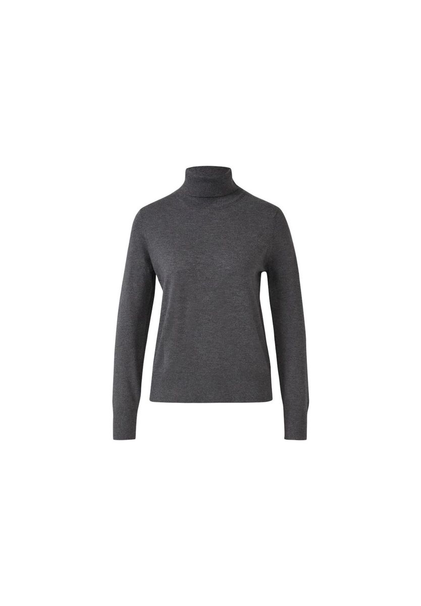 Klassischer grauer Rollkragen Strickpullover