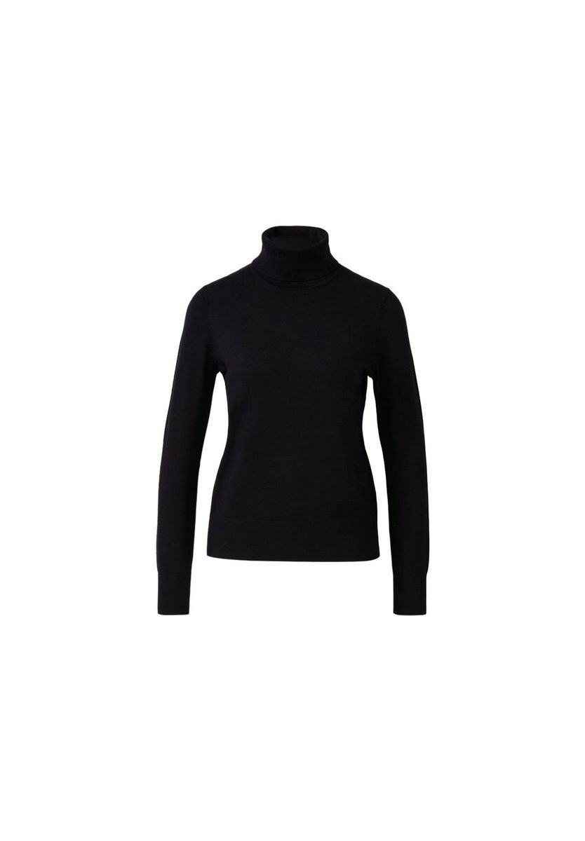 Klassischer schwarzer Viskose-Rollkragenpullover