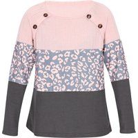 Strickbluse mit Leopardenmuster und Colorblock