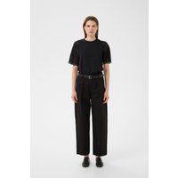 Minimalistische Bluse mit Lochstickerei-Ärmeln
