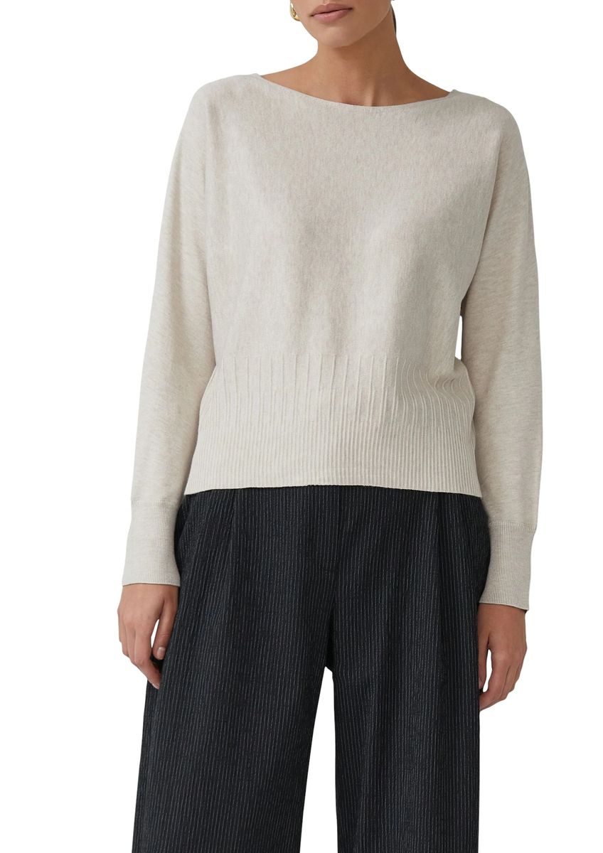 Eleganter Feinstrickpullover mit U-Boot-Ausschnitt