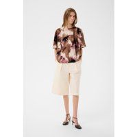 Bluse mit abstraktem Print und weiten Ärmeln
