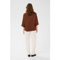 Boxy-Bluse mit asymmetrischem Schlitz