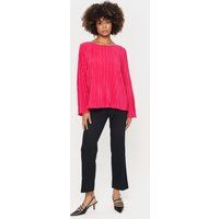 Plissierte Langarm-Bluse mit Struktur
