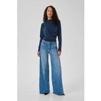 Drapierte Bluse mit Stehkragen