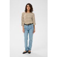 Grafik-Print-Bluse mit weiten Ärmeln