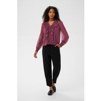Romantische Transparente Blätter-Print Bluse