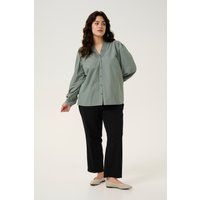 Bluse mit gesmoktem V-Ausschnitt
