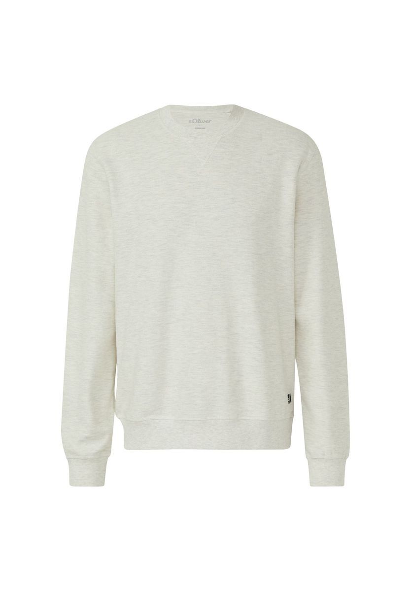 Strukturiertes Sweatshirt mit Rundhalsausschnitt, Regular Fit