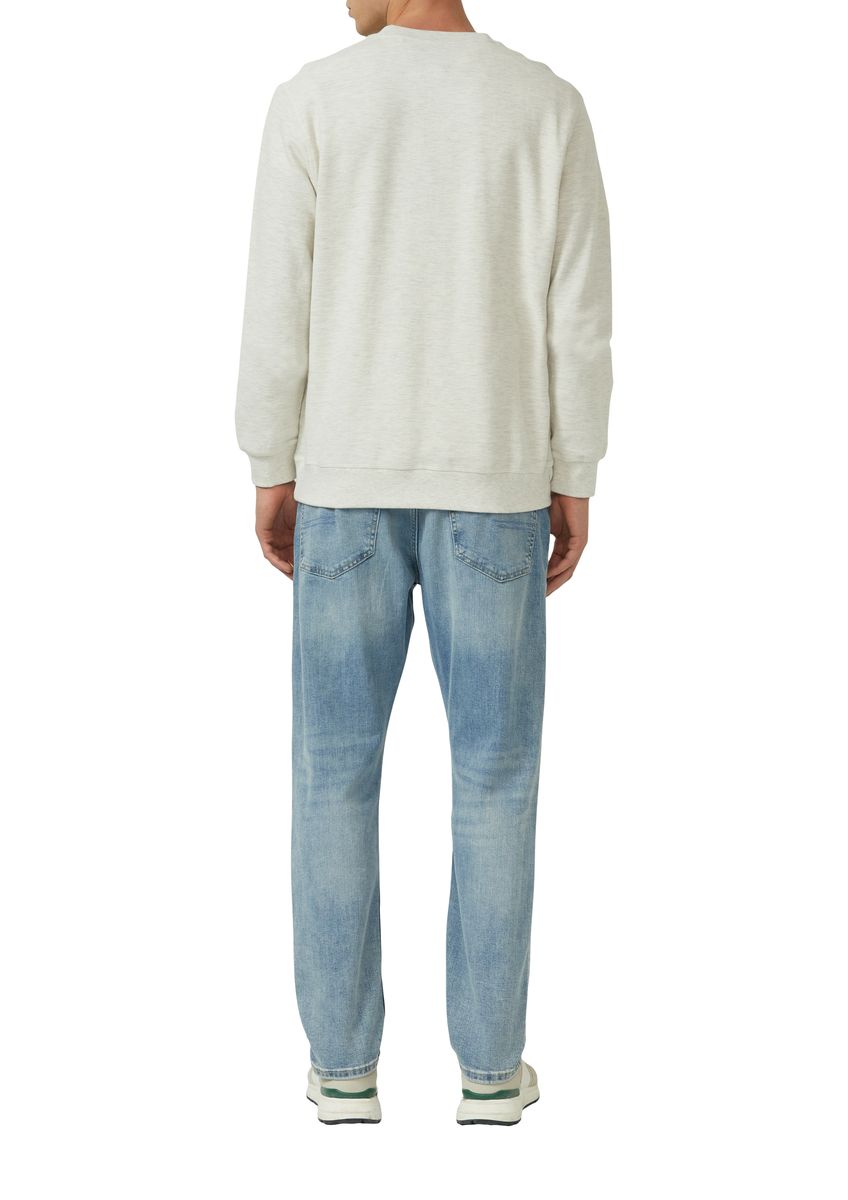 Strukturiertes Sweatshirt mit Rundhalsausschnitt, Regular Fit