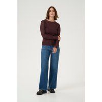 Bluse mit Spitzenstruktur und Rundhals