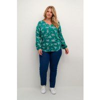 Bluse mit detailliertem Blumenmuster
