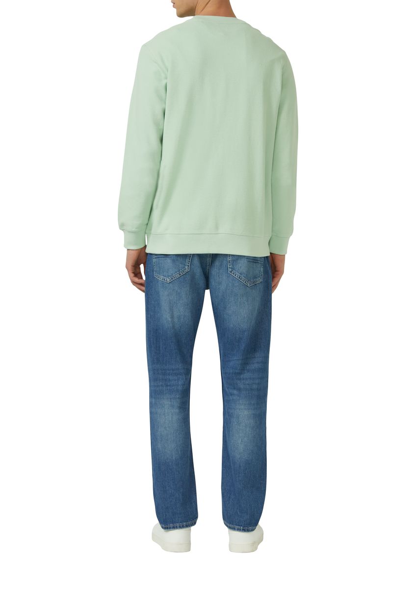 Locker geschnittenes Baumwoll-Sweatshirt mit Rundhalsausschnitt