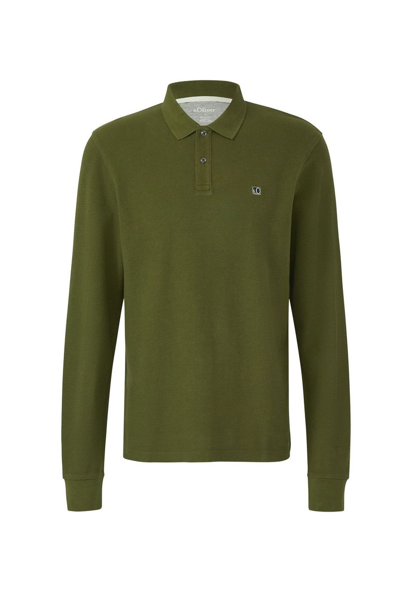 Klassisches Langarm-Poloshirt aus Baumwolle
