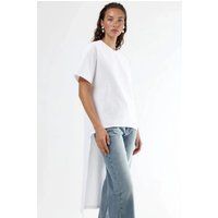 Oversize-Tunika mit hohem Seitenschlitz