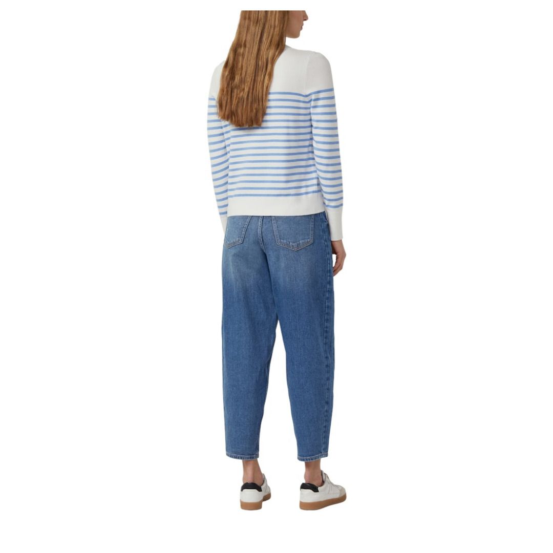 S.Oliver Red Label Strickpullover, Rippbündchen, für Damen, weiß|blau, 36