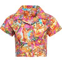 Kurze Hawaiibluse mit Pinup-Print