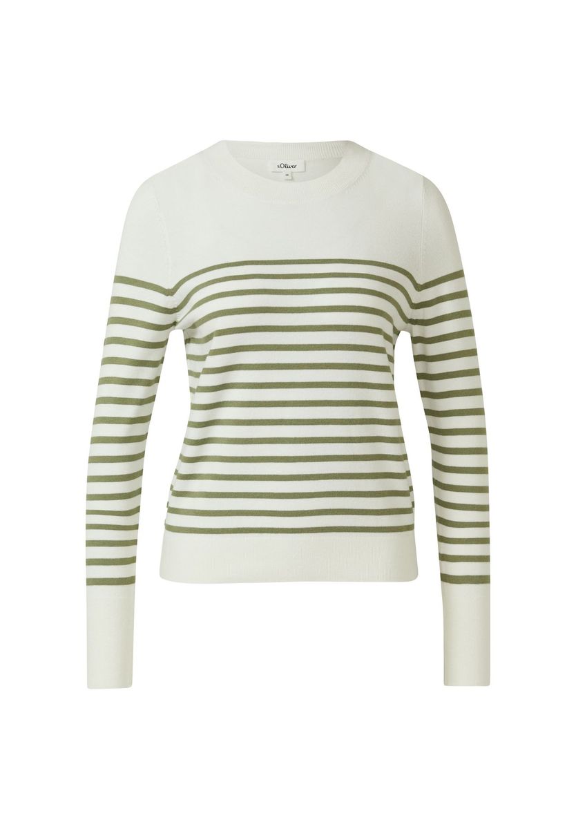 Gestreifter Strickpullover Rundhalsausschnitt