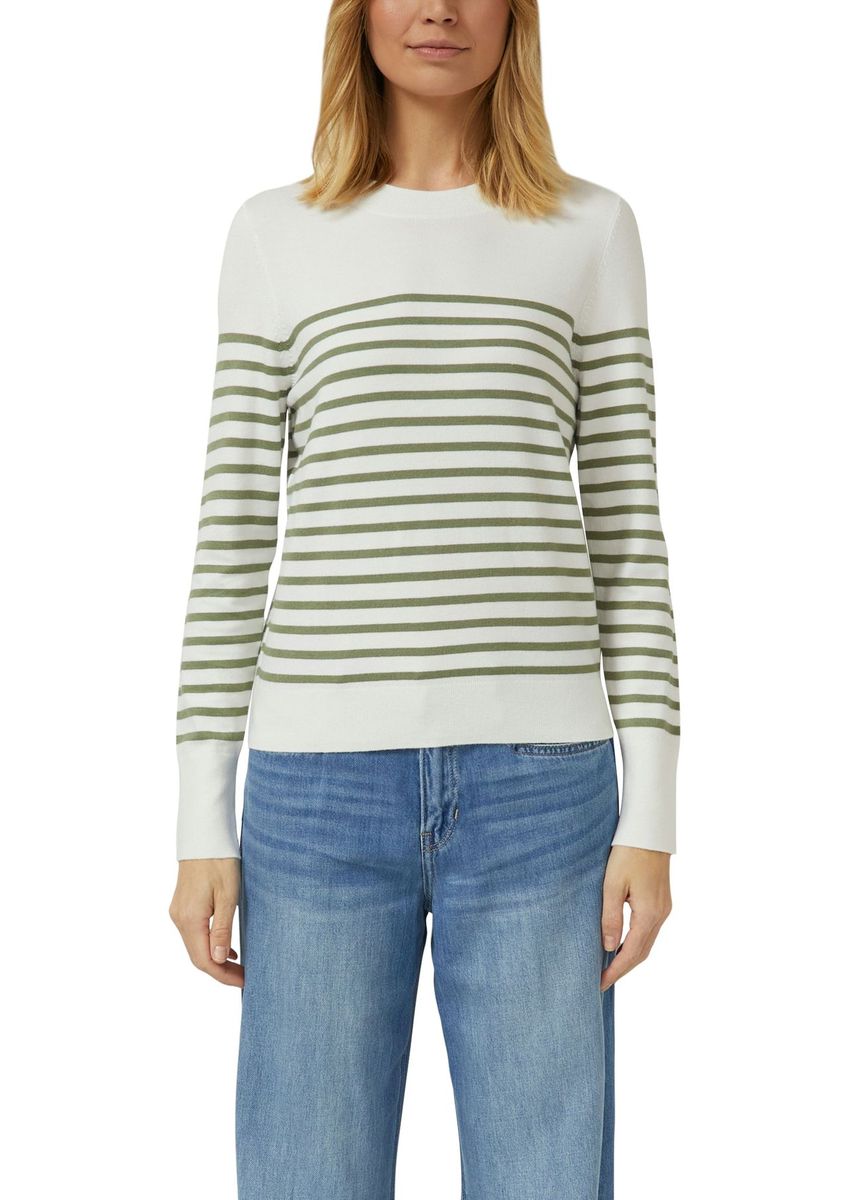 Gestreifter Strickpullover Rundhalsausschnitt