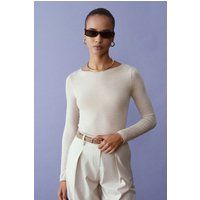 Schlanke Strickbluse mit U-Boot-Ausschnitt