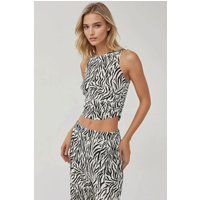 Schmal geschnittenes Zebra-Print Top