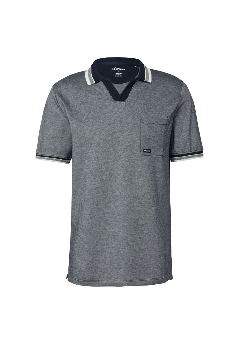 Herren meliertes Jersey Poloshirt