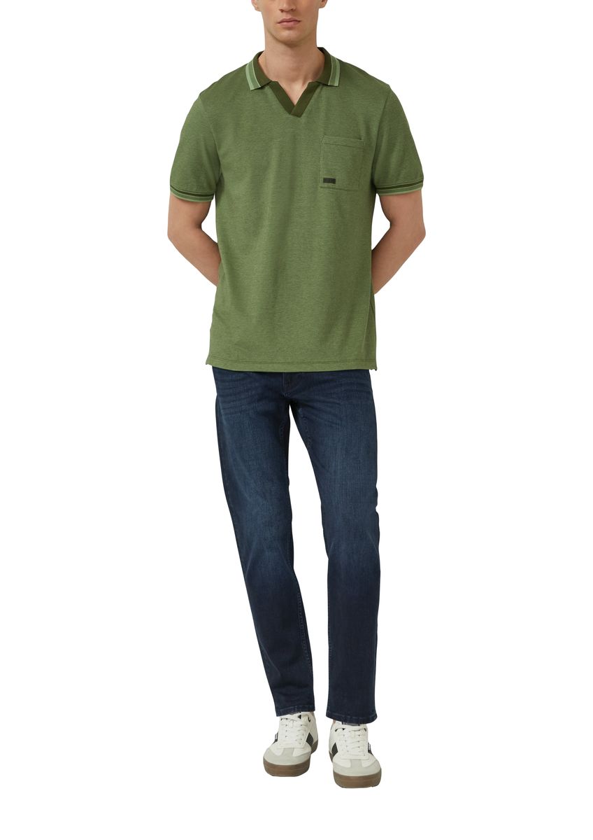 Herren meliertes Jersey Poloshirt