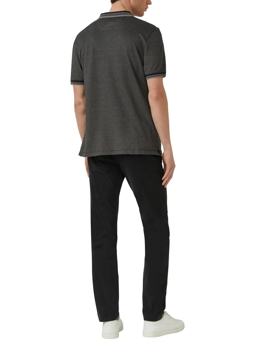 Herren meliertes Jersey Poloshirt