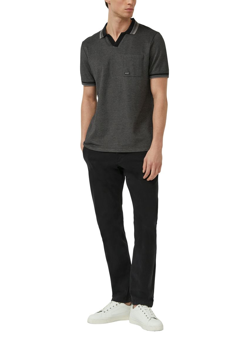 Herren meliertes Jersey Poloshirt