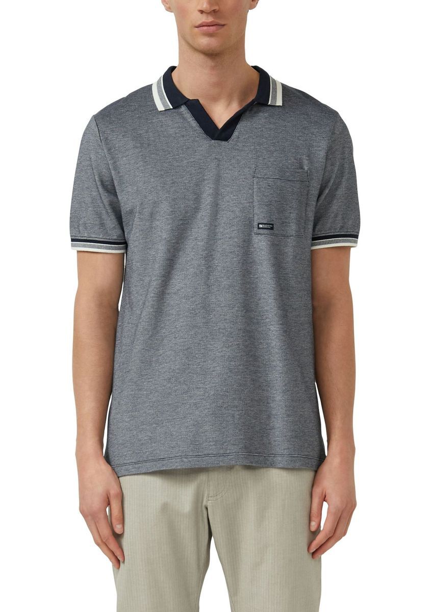Herren meliertes Jersey Poloshirt