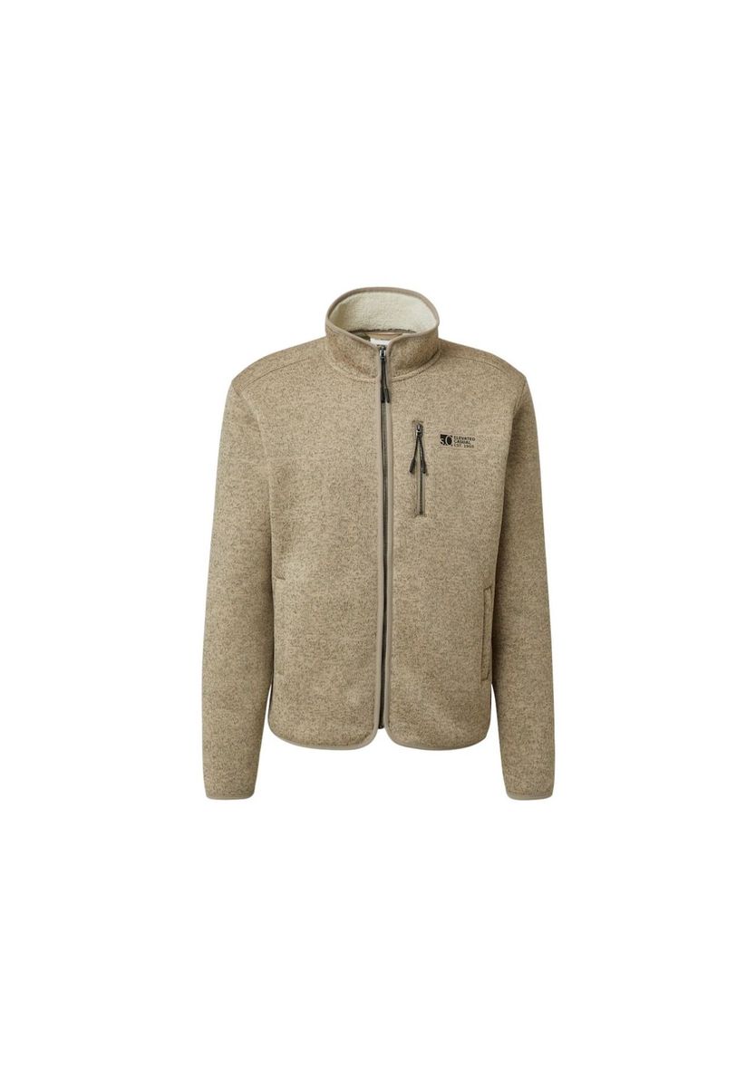 Kuschelige beige Fleece-Jacke mit Reißverschluss