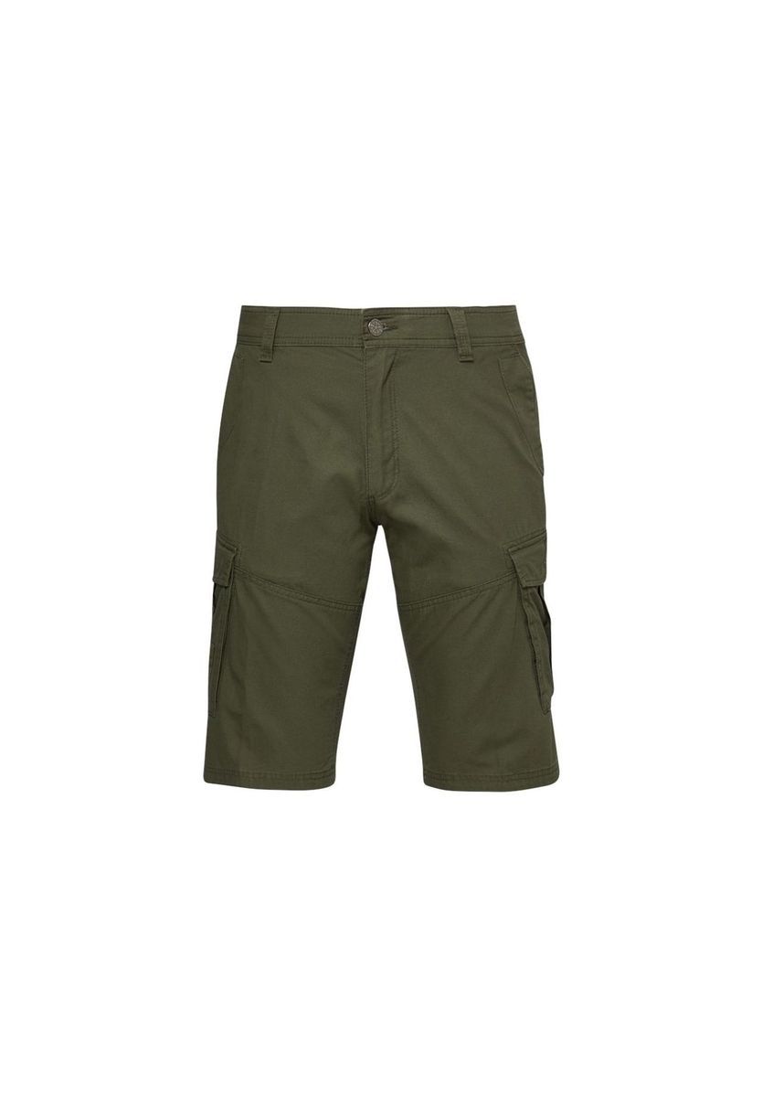 Olive grüne Baumwoll-Cargo-Shorts