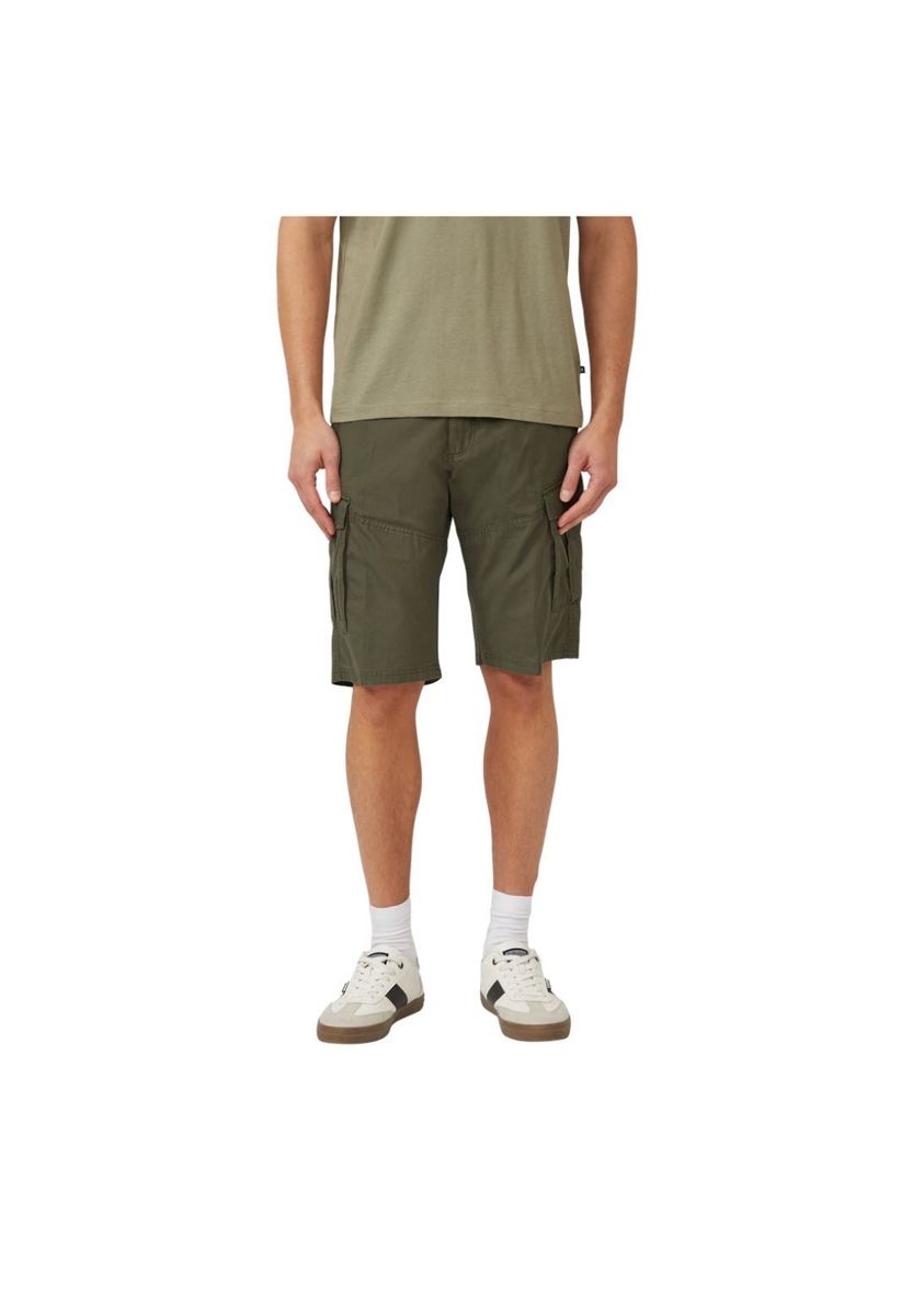 Olive grüne Baumwoll-Cargo-Shorts