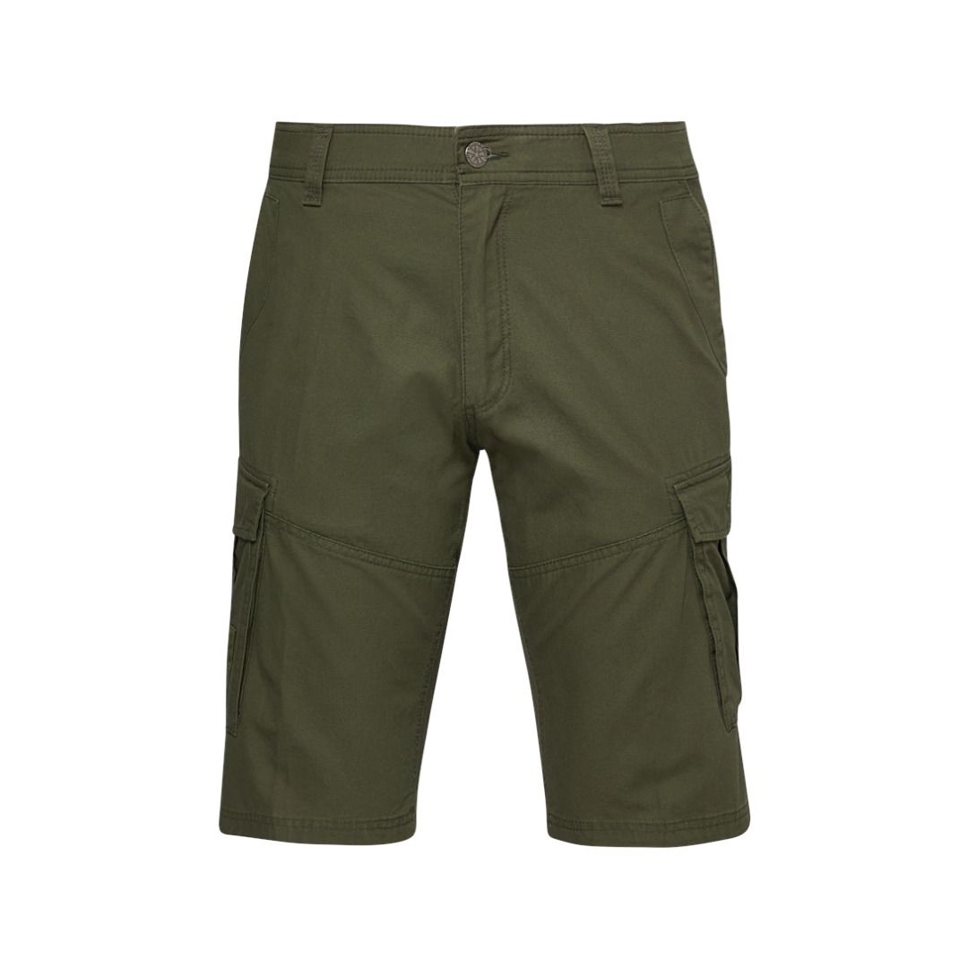Olive grüne Baumwoll-Cargo-Shorts