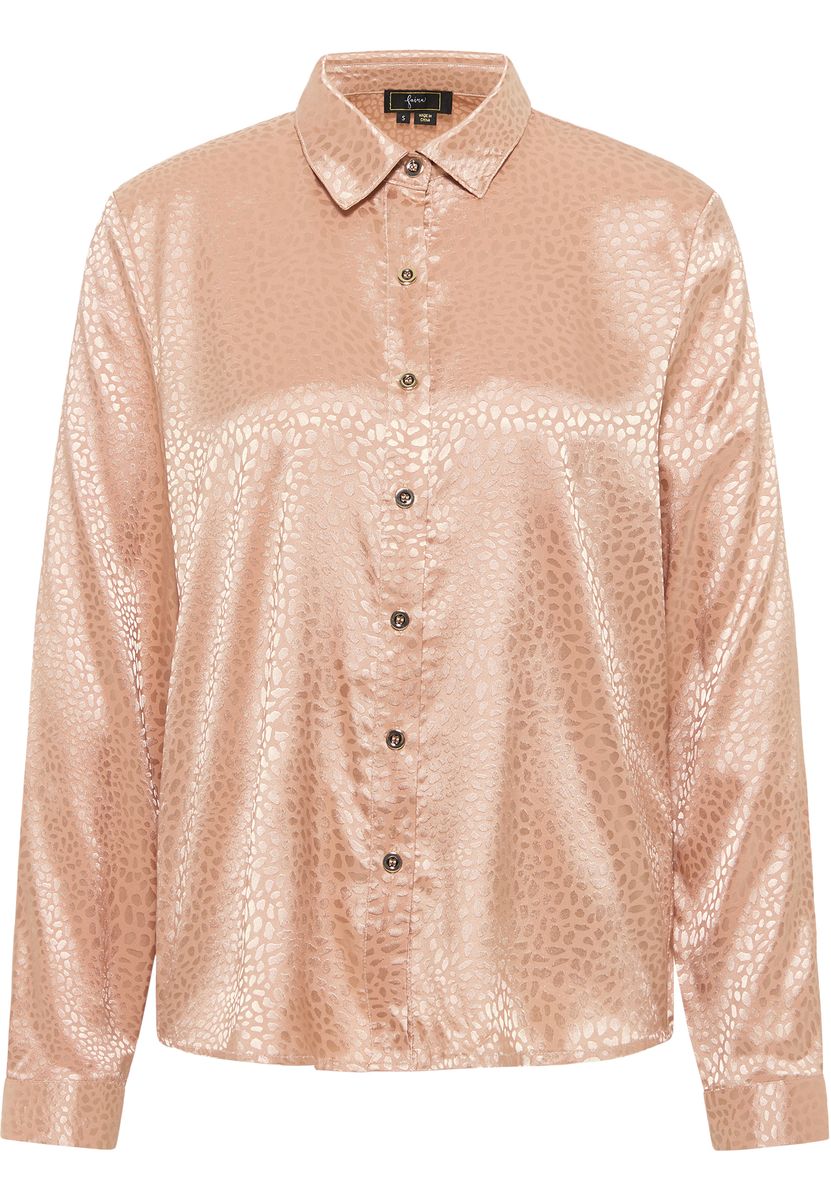 Elegante Satinbluse mit Reptilienmuster