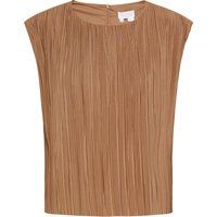Minimalistische plissierte ärmellose Strickbluse