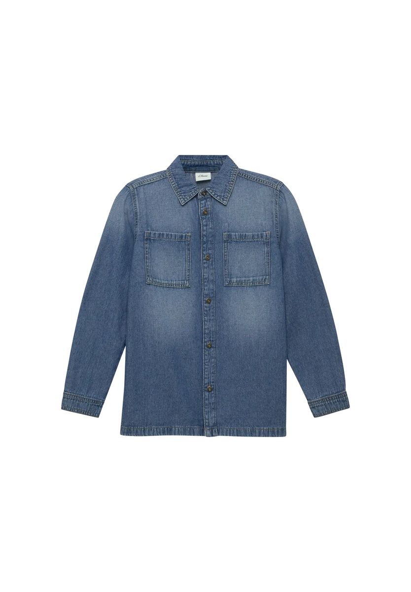 s.Oliver Denim Hemd, Used Effekt, für Kinder, blau, 134/140