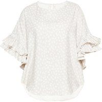 Bluse mit abstraktem Print und Volantärmeln