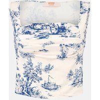 Romantisches Crop-Top mit Pastorell-Print