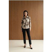Bluse mit abstraktem Samt-Finish