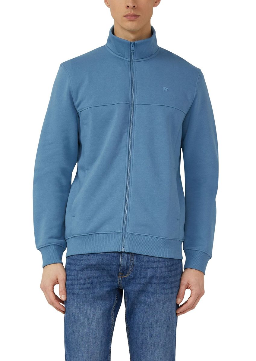 Herren Sweatshirt Jacke mit Stehkragen und Reißverschluss