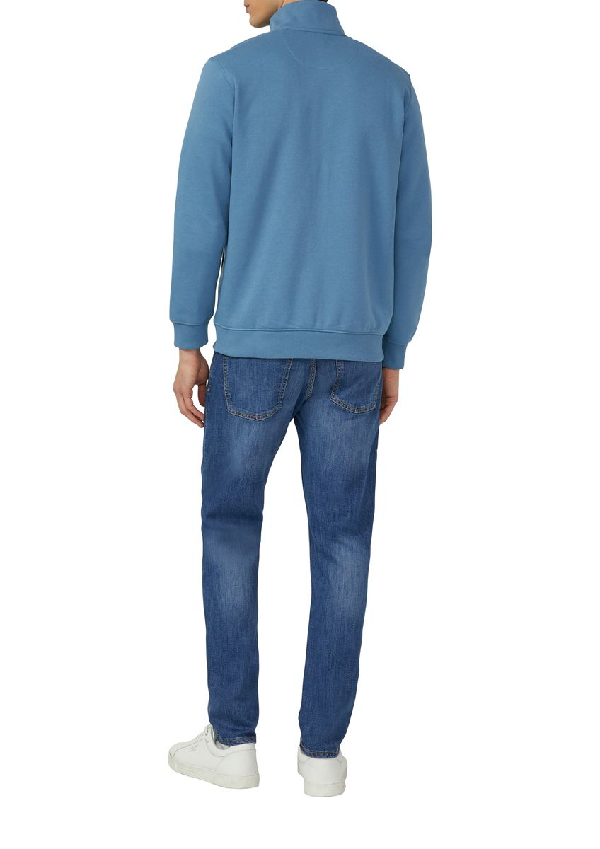 Herren Sweatshirt Jacke mit Stehkragen und Reißverschluss