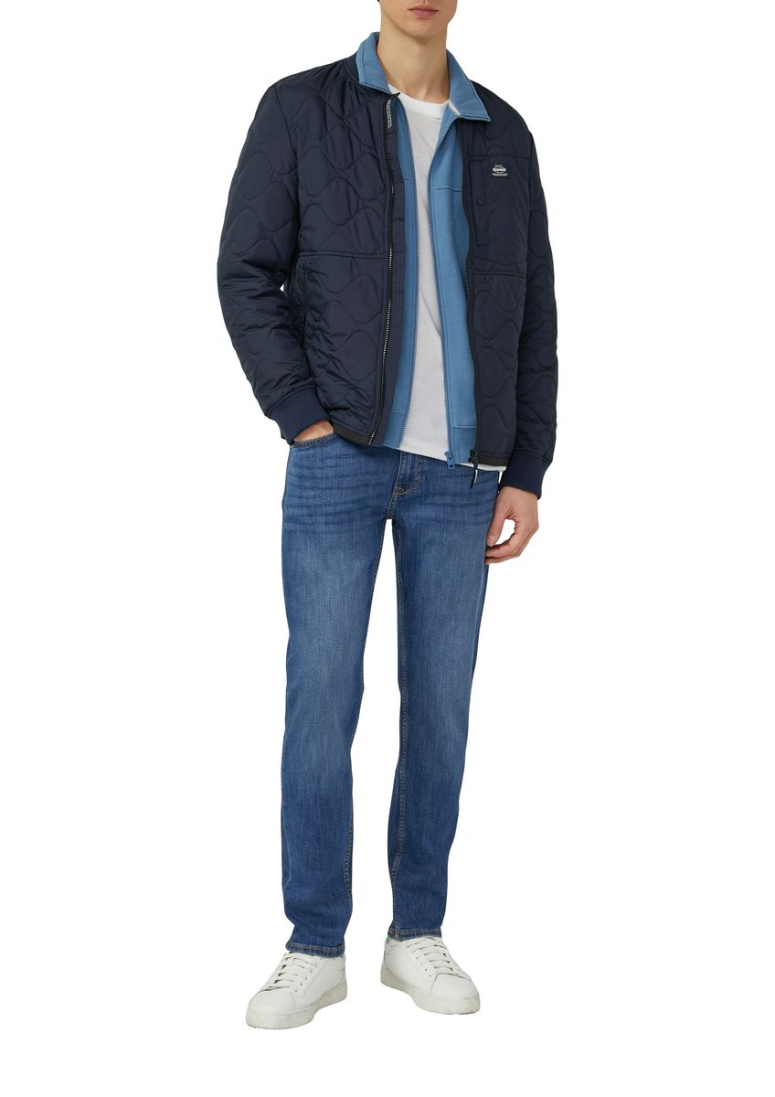 Herren Sweatshirt Jacke mit Stehkragen und Reißverschluss