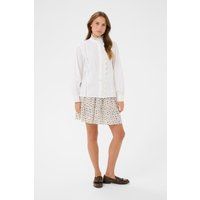 Bluse mit Spitzenbesatz und Stehkragen