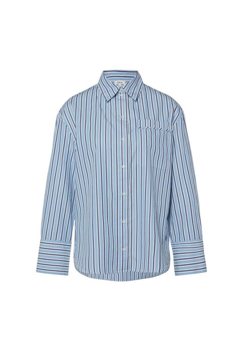 Gestreiftes Langarm-Hemd mit Knopfleiste
