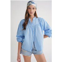 Luftige Baumwoll-Musselin Bluse
