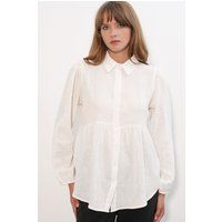 Strukturiertes Baumwoll-Babydoll-Hemd