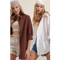 Essential Oversized Popeline-Hemden Set